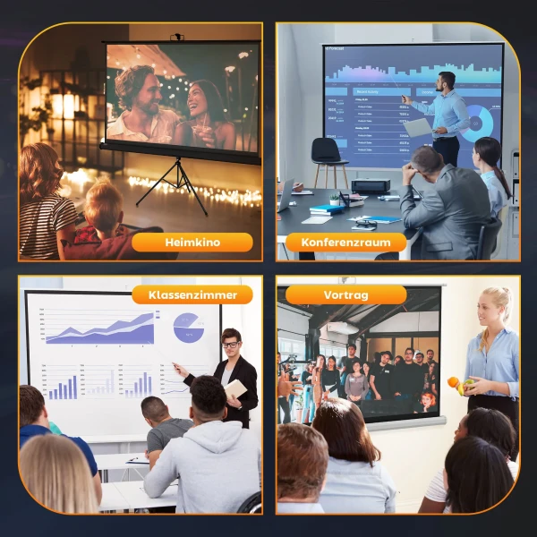 Beamer Scherm Met Statief 221 X 124 Cm 100 Inch 16:9 HD 4K Rollo Scherm