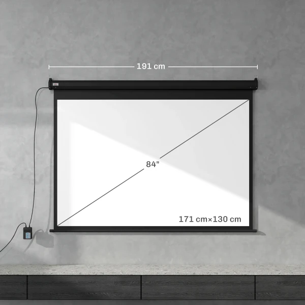 Beamer Scherm, Projectiescherm, 84", 4:3, 171x130 Cm, Zwart