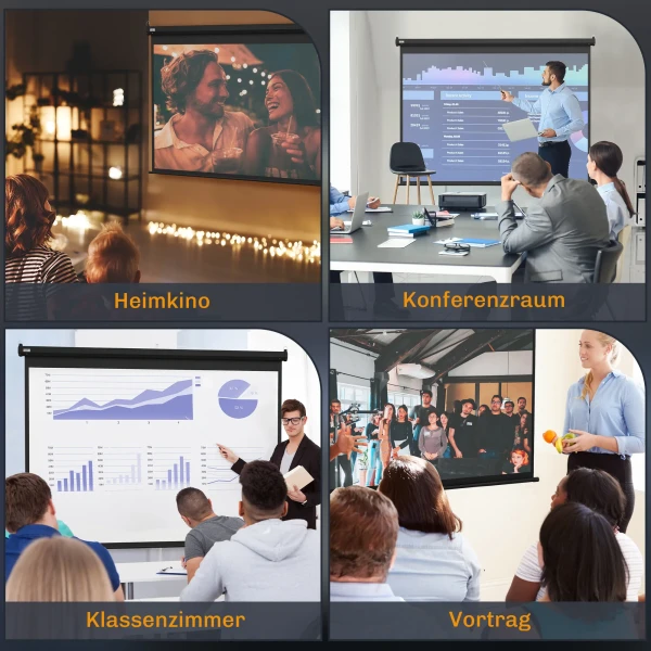 Beamer Scherm, Projectiescherm, 84", 4:3, 171x130 Cm, Zwart