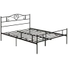 Bed 165 X 207 Cm Bedframe Met Lattenbodem Van Staal, Onderbedopslag, Tweepersoonsbed, Zwart
