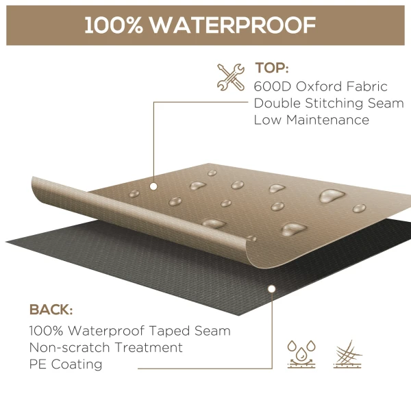 Beschermhoes Voor Tuinmeubelen Winterbestendig Waterdicht Afdekking Afdekzeil Oxford 275 X 205 X 90 Cm Beige