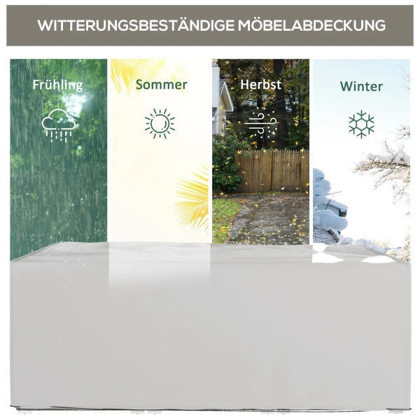 Beschermhoes Voor Tuinmeubelen Winterbestendig Waterdichte Hoes Anti UV Afdekzeil 600D Oxford 210 X 140 X 80 Cm Grijs
