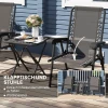 Bistro Set 3 delig Van Staal Weerbestendig Tuinmeubel Set Met Inklapbare Bistrotisch Bekerhouder Tuinstoelen Zwart