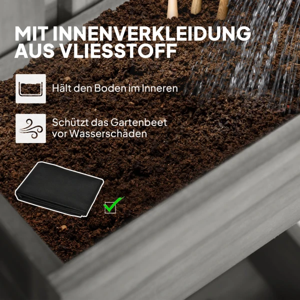 Bloembakken Set, Wandmontage, Vrij Verplaatsbaar, Massief Hout, 60 X 16 X 80 Cm