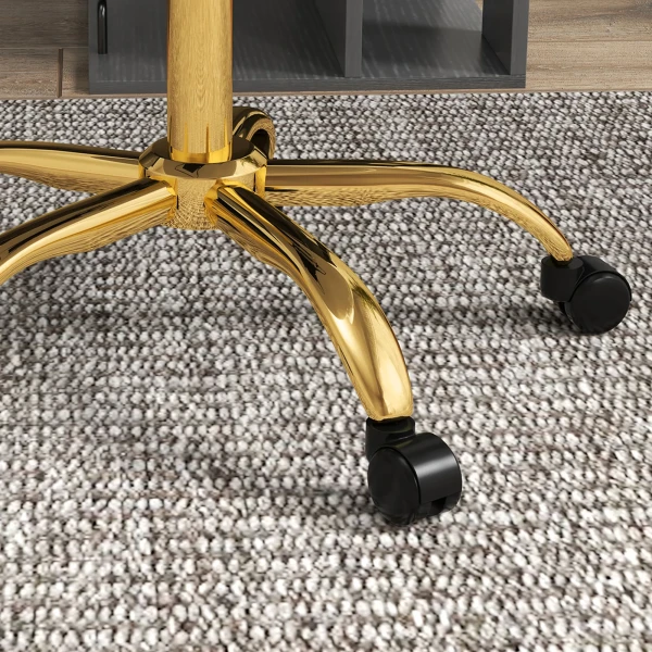 Bureaustoel, In Hoogte Verstelbare Kantoorstoel Met Teddy vacht Uiterlijk 58 X 56 X 68 76 Cm Wit