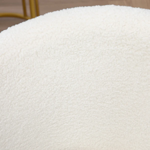 Bureaustoel, In Hoogte Verstelbare Kantoorstoel Met Teddy vacht Uiterlijk 58 X 56 X 68 76 Cm Wit