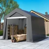 Carport Tentgarage 3x3 M Waterdicht Garagetent Met Roldeur Ventilatieraam Verlengde Randen Donkergrijs