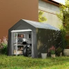 Carport Tentgarage 3x3 M Waterdicht Garagetent Met Roldeur Ventilatieraam Verlengde Randen Donkergrijs