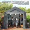 Carport Tentgarage 3x3 M Waterdicht Garagetent Met Roldeur Ventilatieraam Verlengde Randen Donkergrijs
