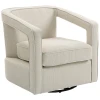 Draaibare Woonkamerstoel 360°, Loungestoel, Relaxstoel Met Eendelig Rugleuning En Armleuningen 77 X 75 X 72 Cm Beige