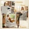 Draaibare Woonkamerstoel 360°, Loungestoel, Relaxstoel Met Eendelig Rugleuning En Armleuningen 77 X 75 X 72 Cm Beige