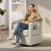 Draaibare Woonkamerstoel 360°, Loungestoel, Relaxstoel Met Eendelig Rugleuning En Armleuningen 77 X 75 X 72 Cm Beige