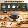 Dual Keramische Kookplaat, 2 in 1 Ontwerp, Voor Koken En Grillen, 2000W, 4 Warmteniveaus, LED display, Vetopvangbak, Wit