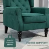 Elegante Oorfauteuil, Dik Gevoerd, Afneembare Hoes, 74 X 86 X 102 Cm, Donkergroen