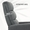 Elektrische Relaxstoel Met Opsta hulp, Afstandsbediening, Zacht Schuim, Zijtas, Linnen look Hoes, Grijs