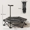 Fitness Trampoline Met Verstelbare T greep, Opvouwbaar, Draagtas, 120 Kg Draagvermogen, Staal, Kunststof, Zwart