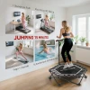 Fitness Trampoline Met Verstelbare T greep, Opvouwbaar, Draagtas, 120 Kg Draagvermogen, Staal, Kunststof, Zwart