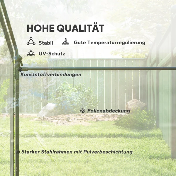 Foliekas, Beloopbaar, Dakvenster, Oprolbare Deur, Roestvrij Metalen Frame, 180 X 100 X 168 Cm, Transparant