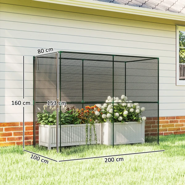 Fruitkooi, Plantenbeschermingsnet Met Ritssluiting, Bescherming Tegen Vogels, Insecten En Kleine Dieren, Zwart