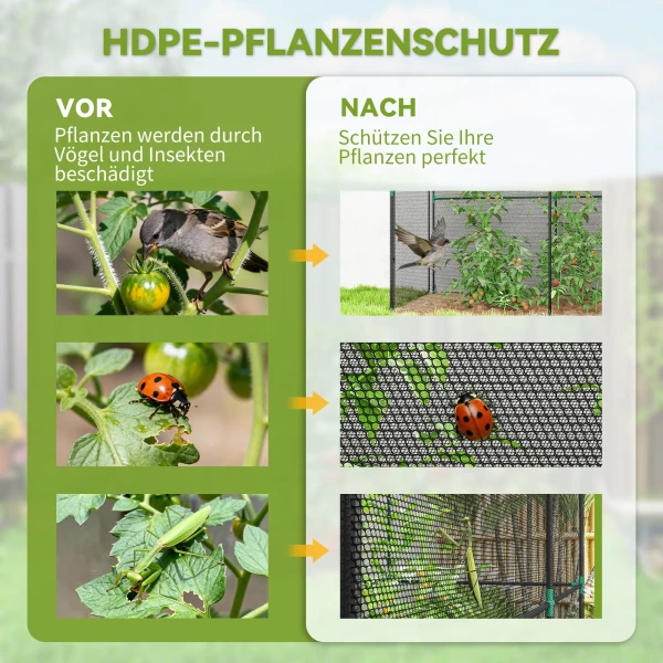 Fruitkooi, Plantenbeschermingsnet Met Ritssluiting, Bescherming Tegen Vogels, Insecten En Kleine Dieren, Zwart