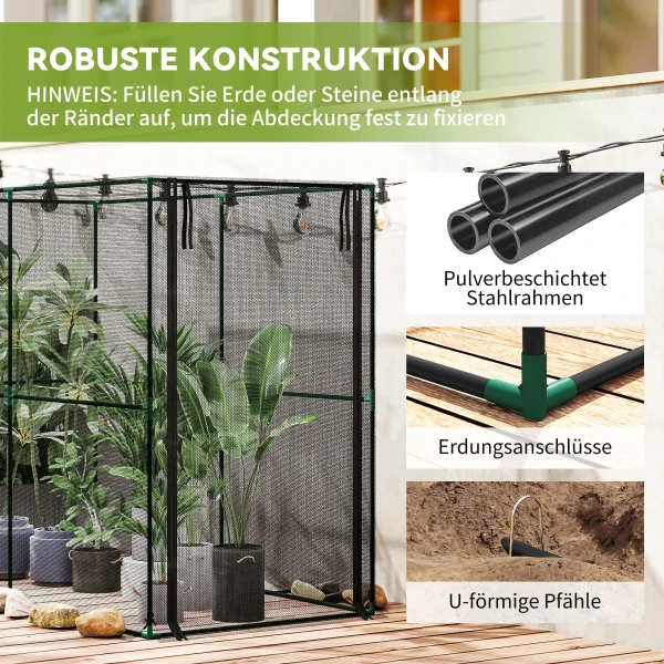 Fruitkooi, Plantenbeschermingsnet Met Ritssluiting, Bescherming Tegen Vogels, Insecten En Kleine Dieren, Zwart