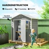 Gereedschapshuis 1,9m² 182 X 121 X 200cm Gereedschapsschuur Met Zadeldak Bodem Afsluitbare Deur