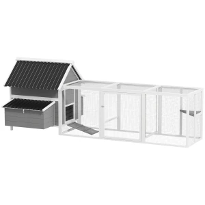 Grote Kippenhok Voor 7 10 Kippen, Zitstokken, Schommel, Venster, Nestkasten, Gaas, Grijs