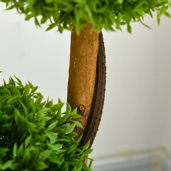 Grote Kunstmatige Buxusboom 110cm, UV bestendige Kunstplant Met 3 Ballen Voor Woonkamer Slaapkamer Kantoor Tuin