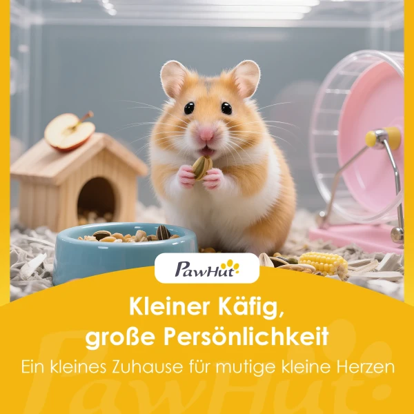 Hamsterkooi, 3 Niveaus, Hut, Accessoires, 100 X 50 X 84 Cm, Voor Meerdere Kleine Dieren, Hout, Kunststof
