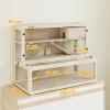 Hamsterkooi, 3 Niveaus, Hut, Accessoires, 100 X 50 X 84 Cm, Voor Meerdere Kleine Dieren, Hout, Kunststof