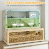 Hamsterkooi, 3 Niveaus, Hut, Accessoires, 100 X 50 X 84 Cm, Voor Meerdere Kleine Dieren, Hout, Kunststof