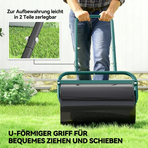 Handige Grasrol, Praktische Gazonrol, Graswalze, Tuinrol, Flexibel, Staal, 58L X 32,5B X 113H Cm, Donkergroen