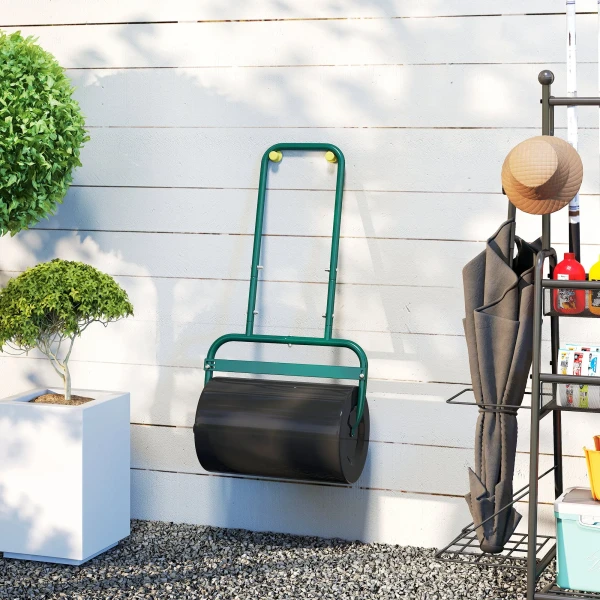 Handige Grasrol, Praktische Gazonrol, Graswalze, Tuinrol, Flexibel, Staal, 58L X 32,5B X 113H Cm, Donkergroen