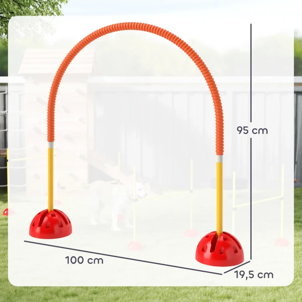 Hondenvaardigheidsuitrustingsset Met 4 Verstelbare Deuren, Draagtas, Geel En Oranje