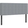 Hoofdeinde Met 3 Verstelbare Hoogtes, Bedhoofdeinde Met Metalen Poten, Linnenlook Voor Slaapkamer 160x10x106/116/126 Cm Grijs