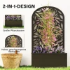 Hoog Bed Van Metaal Met Klimrek, Wandmontage Of Vrijstaande Plantenbak Met Zichtbescherming