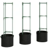 Hoogbed Met Klimrek 83,7 Liter Zakken 3 delige Set Driehoekige Plantenbakken Tomatensteun 35 X 35 X 120 Cm