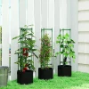 Hoogbed Met Klimrek 83,7 Liter Zakken 3 delige Set Driehoekige Plantenbakken Tomatensteun 35 X 35 X 120 Cm