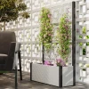 Hoogbed Met Klimrek In Rattan look Plantenbak Bloembak Met Klimhulp 90 X 35 X 148cm Grijs