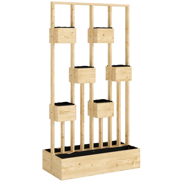 Hoogbed Met Klimrek Manden, Houten Plantenbak Bloembak, 90 X 45 X 170 Cm