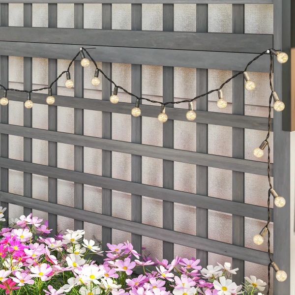 Hoogbed Met Trellis En Dak, Plantenbak, Bloembed, Weerbestendig, Hout, 90 X 45 X 183 Cm, Donkergrijs