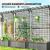 Hoogbed Met Trellis En Dak, Plantenbak, Bloembed, Weerbestendig, Hout, 90 X 45 X 183 Cm, Donkergrijs