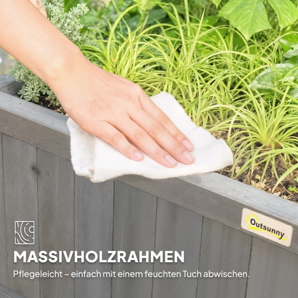 Hoogbed Met Trellis En Dak, Plantenbak, Bloembed, Weerbestendig, Hout, 90 X 45 X 183 Cm, Donkergrijs