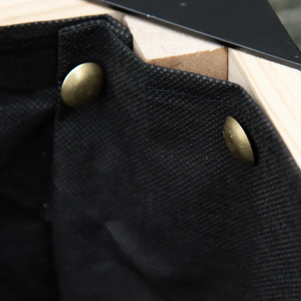 Hoogbed Plantenbak Bloembak Bloempot Kruidenbed Met Vliesstof Massief Hout Staal Natuur+Zwart 120 X 60 X 74 Cm