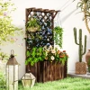 Hoogbed Plantenbak Met Klimrek, Trellis Bloembak Hout, Tuin Trellis 64 X 33 X 122cm Verkoold