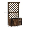 Hoogbed Plantenbak Met Klimrek, Trellis Bloembak Hout, Tuin Trellis 64 X 33 X 122cm Verkoold