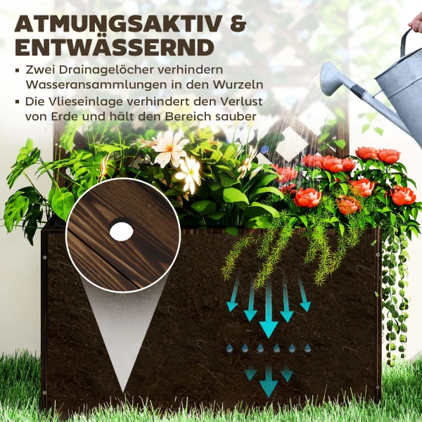 Hoogbed Plantenbak Met Klimrek, Trellis Bloembak Hout, Tuin Trellis 64 X 33 X 122cm Verkoold