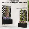 Hoogbed Plantenbak Met Privacy Scherm Bloembak Metaal, Tuin Trellis 61 X 23 X 113 Cm