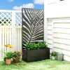 Hoogbed Plantenbak Met Privacy Scherm Bloembak Metaal, Tuin Trellis 90 X 40 X 180 Cm Zwart