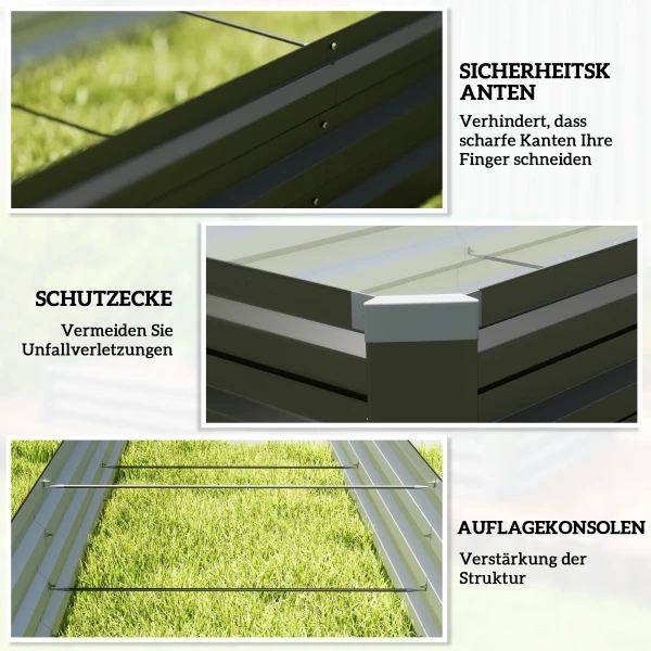 Hoogbed, Tuinbed, Kruidenbed, Weerbestendig, Open Bodem, 240 X 60 X 30 Cm, Donkergrijs